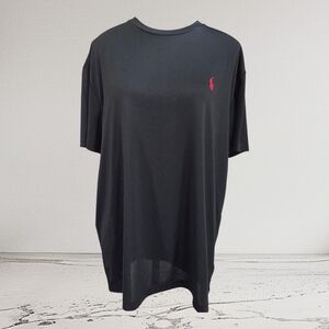 Ralph Lauren Performance Black Tee with Red Logo Size Med